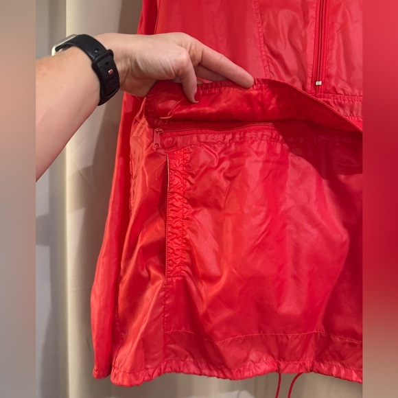 Red Windbreaker Jacket with attached bag - Picture 2 of 7